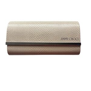 Jimmy Choo Textured Beige Glasses Case